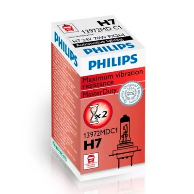 Галогенная лампа H7 Philips Master Duty +130% 24V 70W (13972MDC1)
