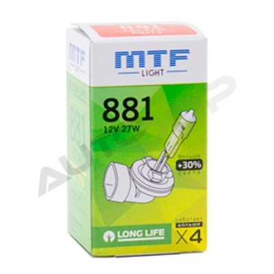 Галогенная лампа H27 881 MTF Standard +30% 12V 27W (HS1281)