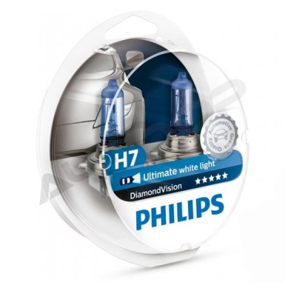 Комплект галогенных ламп H7 Philips Diamond Vision 12V 55W (12972DVS2)