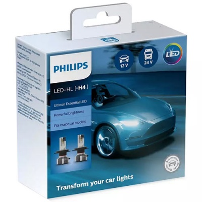Комплект светодиодных ламп H4 Philips Ultinon Essential LED 6500K (11342UE2X2)