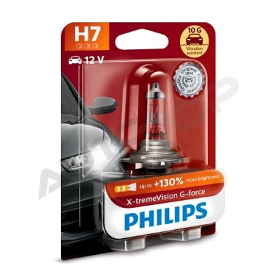 Галогенная лампа H7 Philips X-treme Vision G-force +130% 12V 55W (12972XVGB1)