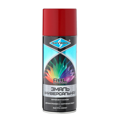 Эмаль акриловая универсальная Skyron, красная, аэрозоль (SR-13020 | 520 мл)