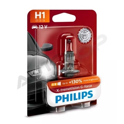 Галогенная лампа H1 Philips X-tremeVision G-force +130% 12V 55W (12258XVGB1)