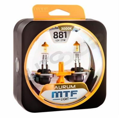 Комплект галогенных ламп H27 881 MTF Aurum 3000K 12V 27W (HAU1281)