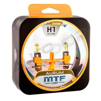 Комплект галогенных ламп H1 MTF Aurum 3000K 12V 55W (HAU1201)