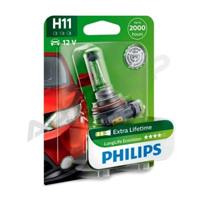 Галогенная лампа H11 Philips Long Life EcoVision 12V 55W (12362LLECOB1)