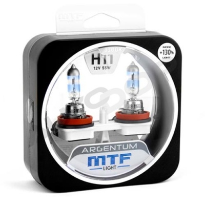 Комплект галогенных ламп H11 MTF Argentum +130% 3300K 12V 55W (H3A1211)