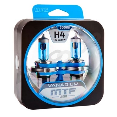 Комплект галогенных ламп H4 MTF Vanadium 5000K 12V 60/55W (HVN1204)