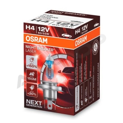 Галогенная лампа H4 Osram Night Breaker Laser +150% 12V 60/55W (64193NL)