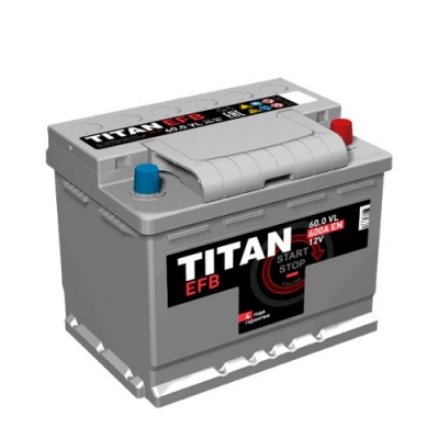 Аккумулятор Titan EFB 6СТ-60.0 VL (60 А/ч | О/п)