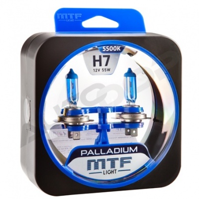 Комплект галогенных ламп H7 MTF Palladium 5500K 12V 55W (HPA1207)