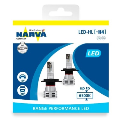 Комплект светодиодных ламп H4 Narva Range Performance LED 6500K (18032)