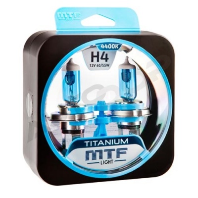 Комплект галогенных ламп H4 MTF Titanium 4400K 12V 60/55W (HTN1204)