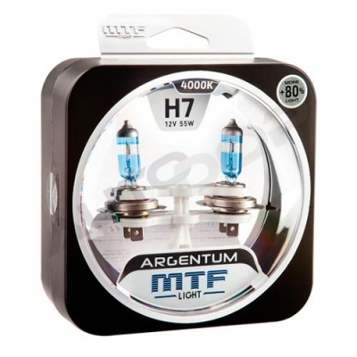Комплект галогенных ламп H7 MTF Argentum +80% 4000K 12V 55W (H8A1207)