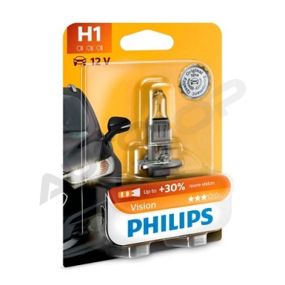 Галогенная лампа H1 Philips Vision +30% 12V 55W (12258PRB1)