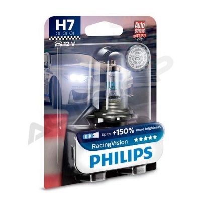 Галогенная лампа H7 Philips Racing Vision +150% 12V 55W (12972RVB1)