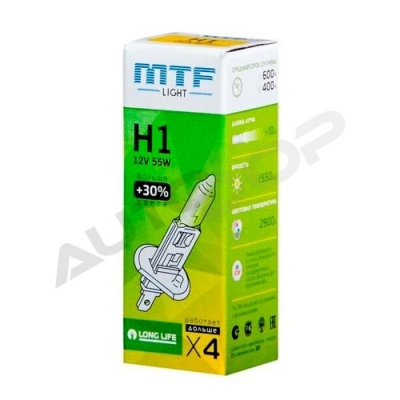 Галогенная лампа H1 MTF Standard +30% 12V 55W (HS1201)