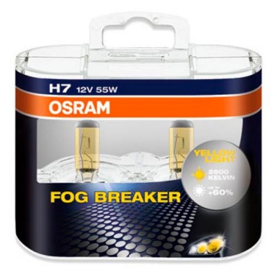 Комплект галогенных ламп H7 Osram Fog Breaker +60% 12V 55W (62210FBR-HCB)