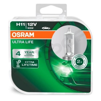 Комплект галогенных ламп H11 Osram Ultra Life 12V 55W (64211ULT-HCB)