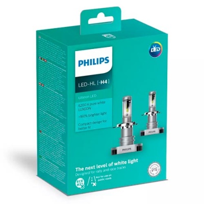 Комплект светодиодных ламп H4 Philips Ultinon LED 6200K (11342ULWX2)