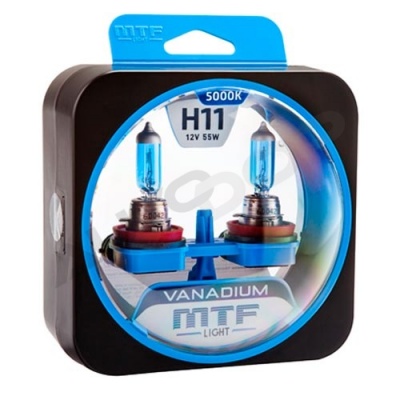 Комплект галогенных ламп H11 MTF Vanadium 5000K 12V 55W (HVN1211)