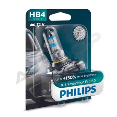 Галогенная лампа HB4 Philips X-treme Vision Pro150 +150% 12V 51W (9006XVPB1)
