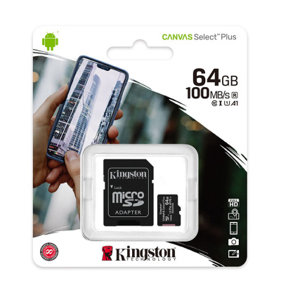 Карта памяти Kingston MicroSDXC 64Gb Canvas Select Plus (Class 10)