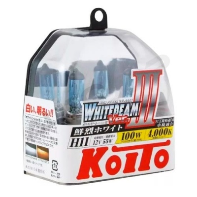 Комплект галогенных ламп H11 Koito Whitebeam III 12V 55W (100W) 4000K P0750W