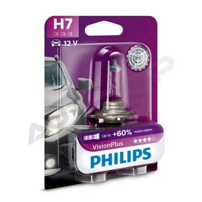Галогенная лампа H7 Philips Vision Plus +60% 12V 55W (12972VPB1)