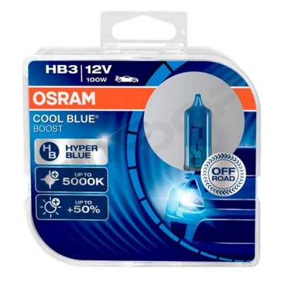 Комплект галогенных ламп HB3 Osram Cool Blue Boost +50% 12V 100W (69005CBB-HCB)