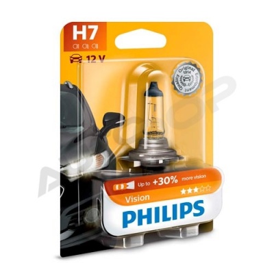 Галогенная лампа H7 Philips Vision +30% 12V 55W (12972PRB1)