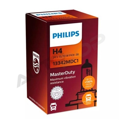 Галогенная лампа H4 Philips Master Duty +130% 24V 75/70W (13342MDC1)