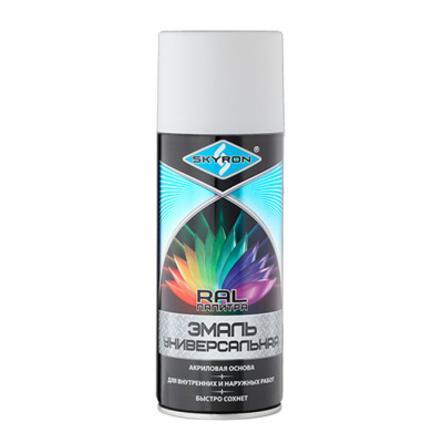 Эмаль акриловая универсальная Skyron, белая матовая, аэрозоль (SR-10903 | 520 мл)