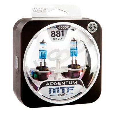 Комплект галогенных ламп H27 881 MTF Argentum +80% 4000K 12V 27W (H8A1281)