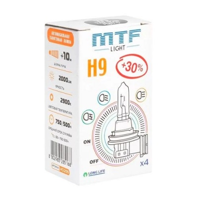 Галогенная лампа H9 MTF Standard +30% 12V 65W (HS1209)