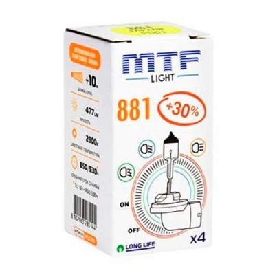 Галогенная лампа H27 881 MTF Standard +30% 12V 27W (HS1281)