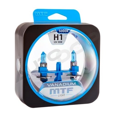 Комплект галогенных ламп H1 MTF Vanadium 5000K 12V 55W (HVN1201)