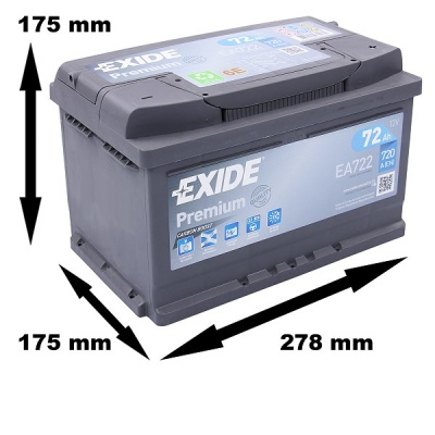 Аккумулятор Exide Premium EA722 (72 А/ч | О/п)